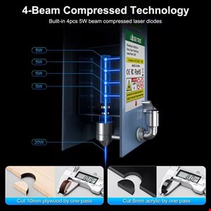 دستگاه برش وحکاکی لیزر 160w 75*45